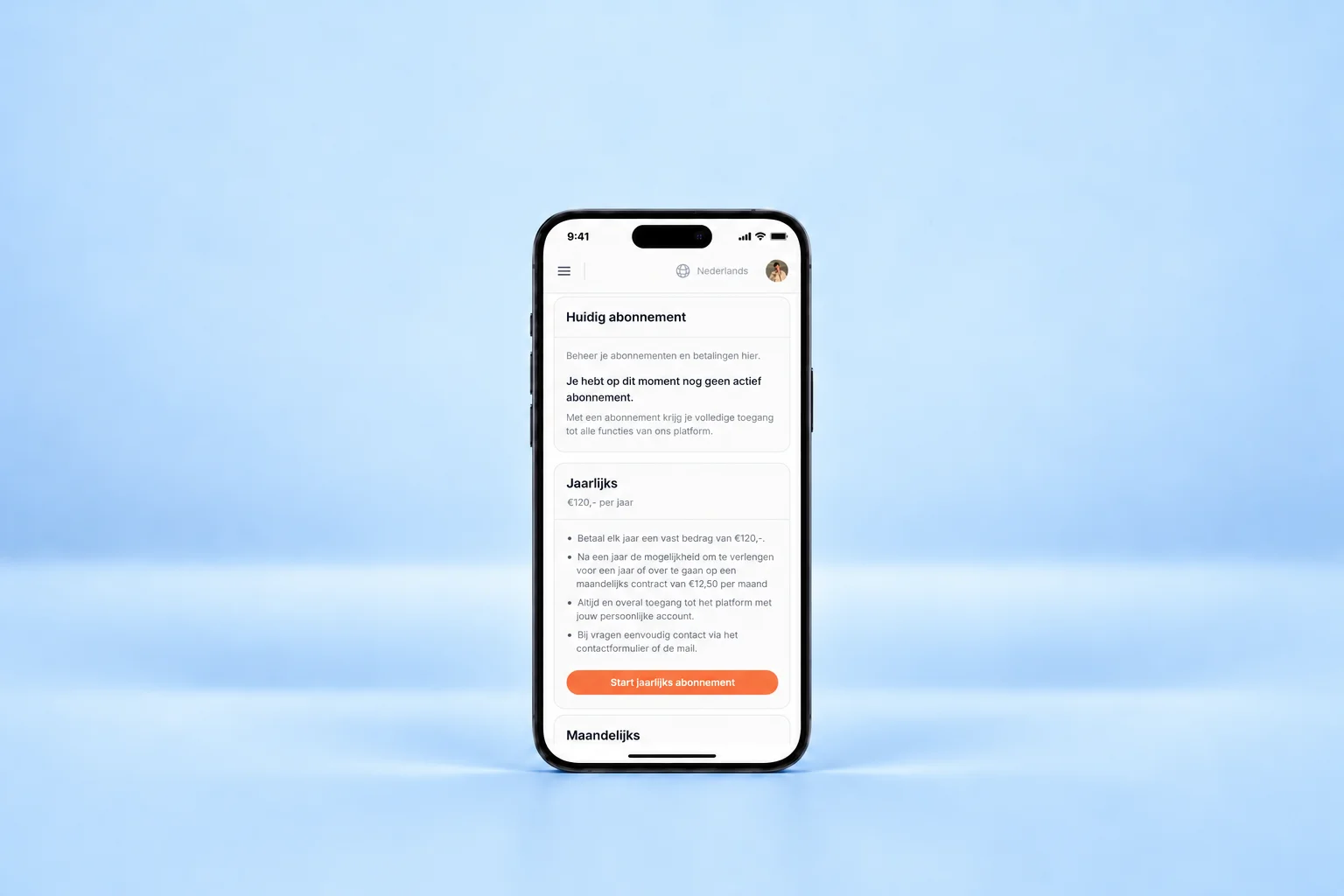 Kleintjes van Alkmaar app weergegeven op een mobiel.